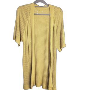 unbranded celery green color long open knit cardigan sz L /XL